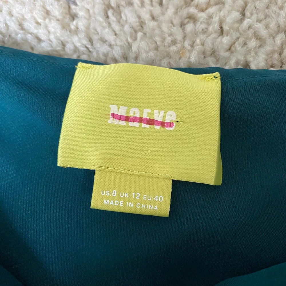 Maeve One-Shoulder Ruffle Top in Dark Blue/Green - Picture 6 of 10